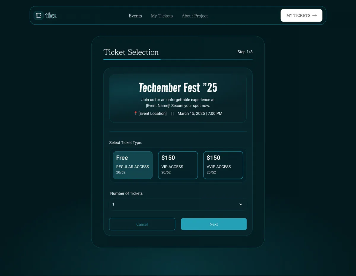 Event Ticket Booking UI preview
