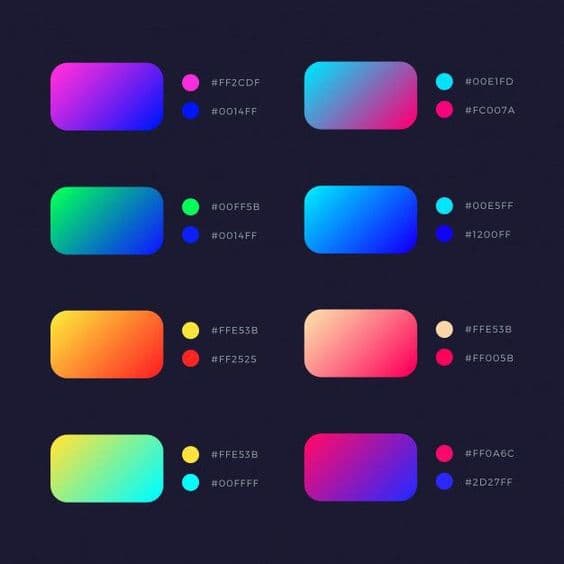 gradient colour with code on Behance